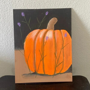 Pumpkin painting on canvas 11 x 14